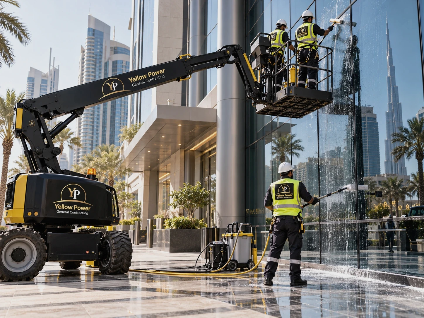 Illustrative maintenance activity at a modern UAE building