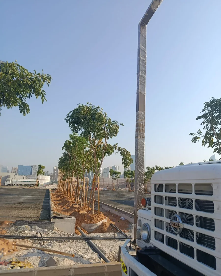Street-light installation and site preparation work