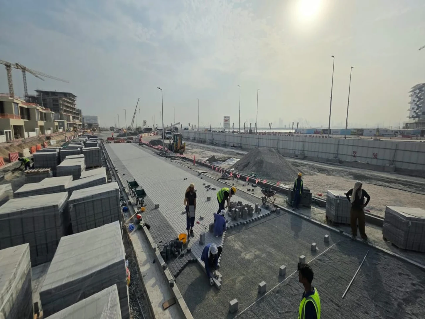 Road and footpath interlock work by Yellow Power